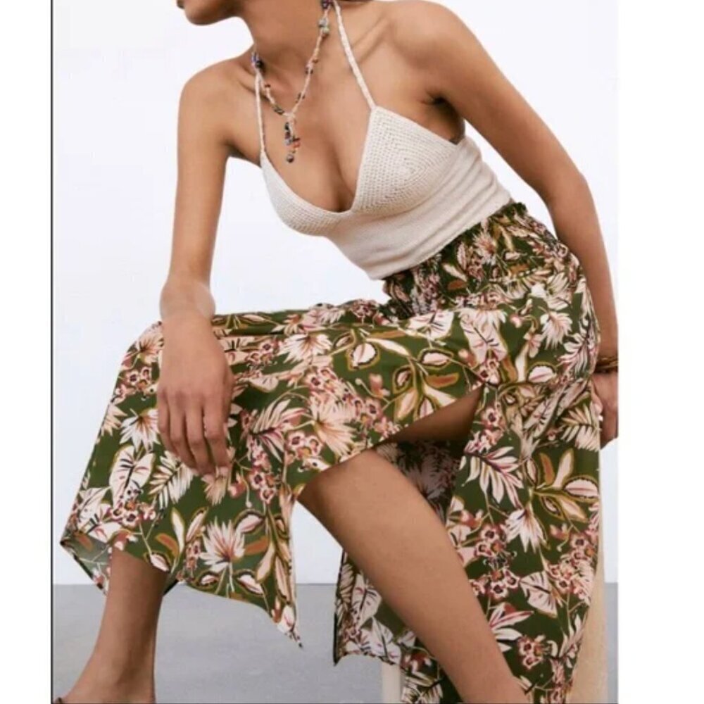 ZARA Floral Print Maxi Skirt -Size Large